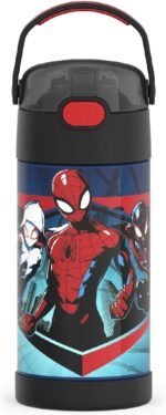 THERMOS FUNTAINER Water Bottle with Straw - 12 Ounce - Kids Stainless Steel Vacuum Insulated Water Bottle with Lid, Spider-Man - Image 2