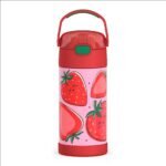 THERMOS FUNTAINER Water Bottle with Straw - 12 Ounce - Kids Stainless Steel Vacuum Insulated Water Bottle with Lid, Strawberry Smiles - Image 2