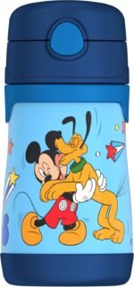 THERMOS Vacuum Insulated Stainless Steel 10oz Straw Bottle, Mickey Mouse - Image 2