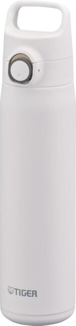 TIGER Water Bottle 27.05 oz (800ml), Ultra-Light Vacuum Insulated Travel Mug with Slanted Handle, One-Push Leak-Proof Lid, 18/8 Stainless Steel, MTA-J080WH, Smoke White - Image 2