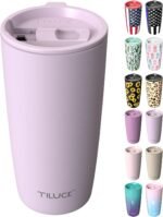 TILUCK 20 oz Tumbler with Lid, Vacuum Insulated Stainless Steel Coffee Mug, Double-Walled Travel Tumbler for Hot and Cold Drinks(LightPurple, 20oz) - Image 2