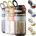 TKK Kids Water Bottle for School with Silicone Straw & Build-in Carrying Handle, Spill-Proof Lid, 18 oz Water Bottle, Dishwasher Safe, Leak-Proof Locking Lid for Outdoor Sports, School Backpack, Black - Image 2