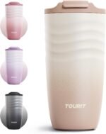 TOURIT 16 oz Travel Coffee Mug, Insulated Stainless Steel Travel Mug with Lid, Leak-Proof Double-Wall Vacuum Tumbler, Reusable Coffee Cup - Khaki - Image 2