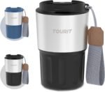 TOURIT 16 oz Travel Coffee Mug Spill-Proof, Insulated Stainless Steel Coffee Mug with Lid & Silicone Sea, Double Wall Vacuum Travel Coffee Tumblers, Cup Holder Friendly Reusable Thermos-Black - Image 2