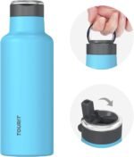 TOURIT 20oz Insulated Stainless Steel Water Bottle with Straw & Handle, Double Wall Vacuum Leakproof BPA-Free Thermos for Sports Travel, Blue - Image 2