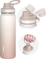 TOURIT 24 oz Insulated Water Bottle, Stainless Steel Water Bottles With Handle, Double-Wall Vacuum Sports Water Bottle, BPA Free Leakproof Water Bottle, Light khaki - Image 2