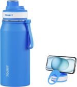 TOURIT 32oz Stainless Steel Wide Mouth Water Bottle, Double-Wall Vacuum Insulation with Spout Lid for Sports and Travel, Sapphire - Image 2