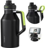 TOURIT 64oz Insulated Water Bottle Stainless Steel, Half Gallon Large Water Jug with 2-in-1 Handle, Double Wall Vacuum Metal Keep Cold & Hot, Wide Mouth Sport Water Flask For Gym, Travel, Black - Image 2