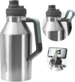 TOURIT 64oz Insulated Water Bottle Stainless Steel, Half Gallon Large Water Jug with 2-in-1 Handle, Double Wall Vacuum Metal Keep Cold & Hot, Wide Mouth Sport Water Flask For Gym, Travel, Silver - Image 2