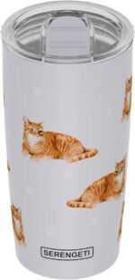 Tabby Cat SERENGETI 16 Oz. Stainless Steel, Vacuum Insulated Tumbler with Spill Proof Lid - 3D Print - Insulated Travel mug for Hot or Cold Drinks (Tabby Orange Cat Tumbler) - Image 2