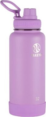 Takeya Actives Water Bottle with Spout Lid - Bottle with Double Stainless Steel Insulation - Dishwasher Safe & BPA-Free - Bottle with Spout Lid & Removable Bumper - 32 oz, Lilac - Image 2