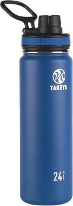 Takeya Originals 24 oz Vacuum Insulated Stainless Steel Water Bottle - Leakproof & BPA-Free Spout Lid - Keeps Drinks Cold 24 Hrs/Hot 12 Hrs - Double-Wall Design - Ideal for Active Lifestyles, Navy - Image 2