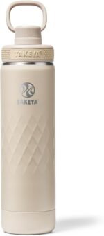 Takeya Sport 22 oz Triple-Insulated Stainless Steel Water Bottle, Spout Lid – Leakproof, Sweatproof, BPA-Free, Keeps Drinks Cold 36 Hrs, Hot 14 Hrs – Almond - Image 2