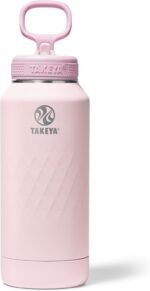 Takeya Sport 32 oz Triple-Insulated Stainless Steel Water Bottle, Straw Lid – Leakproof, Sweatproof, BPA-Free, Keeps Drinks Cold 36 Hrs, Hot 14 Hrs – Peony - Image 2