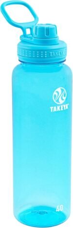 Takeya Tritan Sport Water Bottle with Spout Lid - BPA-Free & Dishwasher-Safe Water Bottle - Reusable Bottle with Lid Handle - Simple Leak-Proof Water Bottle - 40 oz, Breezy Blue - Image 2