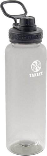 Takeya Tritan Sport Water Bottle with Spout Lid - BPA-Free & Dishwasher-Safe Water Bottle - Reusable Bottle with Lid Handle - Simple Leak-Proof Water Bottle - 40 oz, Stormy Black - Image 2