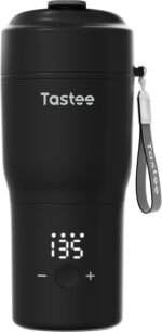 Tastee Heated Coffee Mug – 12oz Portable Travel Mug with 1℉ Precise Temperature Control, 8-Hour Heat Retention, 30W Fast Charging, Leak-Proof, Wide Mouth, Gift-Ready for Office, Home & Outdoor(Black) - Image 2