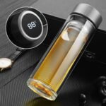 Tea Infuser Bottle - Double Wall Glass Portable Travel Mug with Stainless Steel Filter - Tea Tumbler Water Bottle Diffuser Bottles Tea Cup for Loose Tea Flower Herbal (Silver) - Image 2
