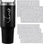 Tenceur 5 Sheets Custom Name Letter Stickers for Cups Waterproof UV DTF Cup Wraps Personalized Name Stickers Vinyl Letter Alphabet Decals for 14-40oz Tumbler Water Bottles DIY Craft - Image 2