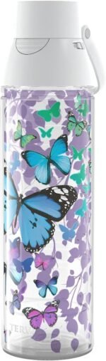 Tervis Blue Endless Butterfly Made in USA Double Walled Insulated Tumbler Travel Cup Keeps Drinks Cold & Hot, 24oz Venture Lite Water Bottle, Classic - Image 2