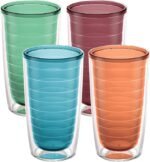 Tervis Clear & Colorful Tabletop Made in USA Double Walled Insulated Tumbler Travel Cup Keeps Drinks Cold & Hot, 16oz - 4pk, Assorted - Image 2