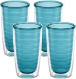 Tervis Clear & Colorful Tabletop Made in USA Double Walled Insulated Tumbler Travel Cup Keeps Drinks Cold & Hot, 16oz - 4pk, Blue Moon - Image 2