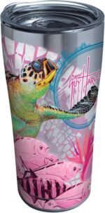 Tervis Guy Harvey Triple Walled Insulated Tumbler Travel Cup Keeps Drinks Cold & Hot, 20oz Legacy - Stainless Steel, Breast Cancer Awareness Turtles - Image 2