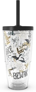 Tervis Halloween Beware Made in USA Double Walled Insulated Tumbler Travel Cup Keeps Drinks Cold & Hot, 24oz with Straw Lid, Classic - Image 2