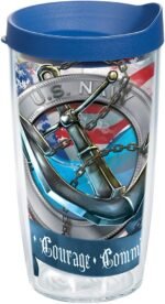 Tervis Navy Made in USA Double Walled Insulated Tumbler Travel Cup Keeps Drinks Cold & Hot, 16oz, Anchor - Image 2