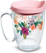 Tervis Neo Mint Floral Made in USA Double Walled Insulated Tumbler Travel Cup Keeps Drinks Cold & Hot, 16oz Mug, Classic - Image 2