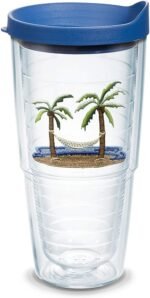 Tervis Palm Tree & Hammock Scene Made in USA Double Walled Insulated Tumbler Travel Cup Keeps Drinks Cold & Hot, 24oz, Lidded, 1 Count (Pack of 1) - Image 2