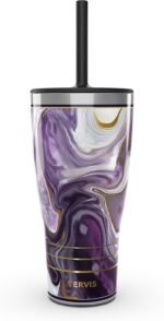 Tervis Traveler Marble - Alexandrite Triple Insulated Tumbler Travel Cup Keeps Drinks Cold & Hot, 30oz with Straw Lid, Stainless Steel - Image 2