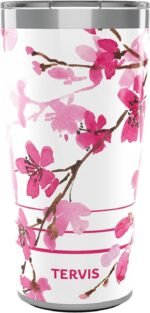 Tervis Traveler Sakura Japanese Cherry Blossom Triple Insulated Tumbler Travel Cup Keeps Drinks Cold & Hot, 20oz, Stainless Steel - Image 2