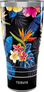 Tervis Traveler Tropical Floral Hibiscus Triple Insulated Tumbler Travel Cup Keeps Drinks Cold & Hot, 30oz, Stainless Steel - Image 2