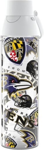 Tervis Venture® Lite Tritan 24oz Water Bottle with 2-in-1 VersaLid® | NFL® Baltimore Ravens - All Over | Made in America, Leakproof, Double-Wall Vacuum Insulated, Keeps Drinks Cold - Image 2