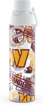 Tervis Venture® Lite Tritan 24oz Water Bottle with 2-in-1 VersaLid® | NFL® Washington Commanders - All Over | Made in America, Leakproof, Double-Wall Vacuum Insulated, Keeps Drinks Cold - Image 2