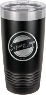 The Crafty Engineer 20oz Black Stainless Steel Tumbler, Personalized Engraved Logo, Insulated Drinking Cup for Men & Women - Image 2
