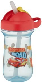 The First Years Disney/Pixar Cars Toddler Straw Cup - Spill Proof Flip Top Toddler Sippy Cups - 18 Months and Up - 10 Oz - Image 2