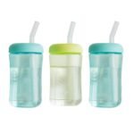 The First Years Squeeze & Sip Toddler Straw Cups - Squeezable Transition Sippy Cup with Silicone Straw - Toddler Feeding Supplies - 7 Oz - 3 Count - Ages 6 Months and Up - Image 2