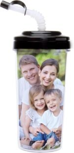 Thermo-Temp 20 oz. Create Your Own Travel Tumbler with Bendy Straw in Black - Image 2