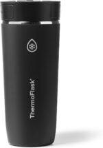 ThermoFlask Travel Coffee Tumbler with Sip-N-Lok Lid - Stainless Steel, Insulated Mug for Coffee, Tea & More - Leak-Proof & Dishwasher-Safe Design - 16 oz, Pitch Black - Image 2