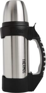 Thermos The Rock Vacuum Insulated 1 Liter Beverage Bottle, stainless steel/black, 1.1 quart (2510TRI2) - Image 2
