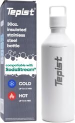 ThirtyO 30oz Stainless Steel Bottle Compatible with Sodastream Machines | Powder Coated White | Vacuum Sealed | Double Walled | Leak-Proof | Easy to Carry | Reusable Bottle - Image 2
