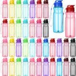 Tioncy 50 Pieces Plastic Water Bottles for Kids Bulk 17 oz Water Bottles Bulk Sports Adults Kids Reusable Large Water Bottles Leakproof Drink Flip Cap Bottles for Party Outdoor Children School - Image 2