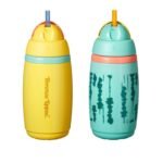 Tommee Tippee Active Straw Toddler Cups, 9 oz, Insulated Sippy Cups For Toddlers 1-3, Silicone Straw and Leak-Proof Valve, Yellow and Green, Pack of 2 - Image 2