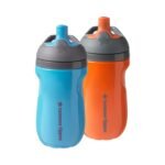 Tommee Tippee Insulated 9oz Sporty Spout Toddler Water Bottle, No Spill Sippy Cups for Toddlers 1-3, Two-Piece Valve Helps Stop Spills, Orange and Blue, BPA Free, Pack of 2 - Image 2