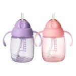 Tommee Tippee Starter Weighted Straw Baby & Toddler 10oz Sippy Cup for 6 Months+, with Silicone Weighted Straw and Easy-Hold Handles, BPA Free, Pink & Purple, Pack of 2 - Image 2