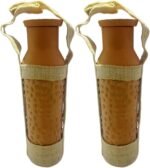 Traditional Earthenware Terracotta Water Bottle (1 Liter) with Vacuum Lid | Natural Cooling & Alkaline Properties | Perfect for Water Wine & Décor | Eco-Friendly Gift with Jute-Made Bottle Carrier - Image 2