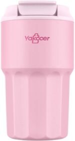 Travel Coffee Mug 16 oz with Lid and Flip Straw, Leak-Proof Food Grade 304 Stainless Steel Coffee Insulated Tumbler, Double Wall Vacuum Cup for Hot and Cold Drinks (Pink) - Image 2