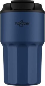 Travel Coffee Mug 16 oz with Lid and Flip Straw, Leak-Proof Food Grade 304 Stainless Steel Coffee Insulated Tumbler, Double Wall Vacuum Cup for Hot and Cold Drinks,Navy Blue - Image 2